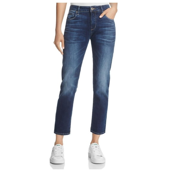 Paige Womens Brigitte Mid-Rise Dark Wash Cropped Jeans