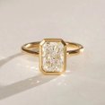 thumbnail image 2 of Jewelerix Beautiful 14K Yellow Gold Vermeil Valentine Day Ring Bezel Radiant Cut Engagement Ring Moissanite Diamond Weddings Ring, 2 of 5