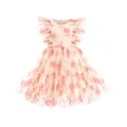 thumbnail image 5 of Girls Dress Floral Ruffle Tulle Skirt Flutter Flare Sleeve 5 Years, 5 of 7