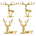 thumbnail image 5 of RUNROTOO 4Pcs Golden Reindeer Ornament Zinc Alloy for Holiday Table Decor and Desk Ornaments, 5 of 8