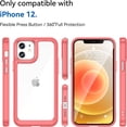 thumbnail image 6 of Case for iPhone 12 iPhone 12 pro Case Slim Dropproof [Defend from Drop/Scratch/Slip/Fingerprint] Clear Acrylic Hard Back Soft TPU Bumper Hybrid Phone Cover for iPhone 12 Pro/12-Red, 6 of 16