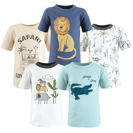 

Hudson Baby Infant and Toddler Boy Short Sleeve T-Shirts Safari Adventure 18-24 Months