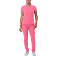 thumbnail image 1 of Adar Addition Go-Higher Scrub Set For Women - Notched V-Neck Scrub Top & Skinny Cargo Scrub Pants, 1 of 7