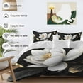 thumbnail image 4 of Gorgeous Flowers Duvet Cover Set, White Gold Floral Botanicals Black Soft Duvet Cover Queen Size Bedding Set 4 Pieces, 1 Quiltcover and 2 Pillowcases with Zipper, 1 Bed Sheet for All Seasons, 4 of 9