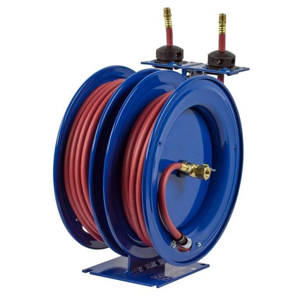 Coxreels Dual Hose Reel,Spring,3/8 in MNPT,25 ft C-LP-325-325