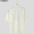 thumbnail image 5 of INCERUN Tops 2024 estilo coreano moda hombres estampado floral camisas verano casual streetwear solapa manga corta blusa S-5XL, 5 of 5