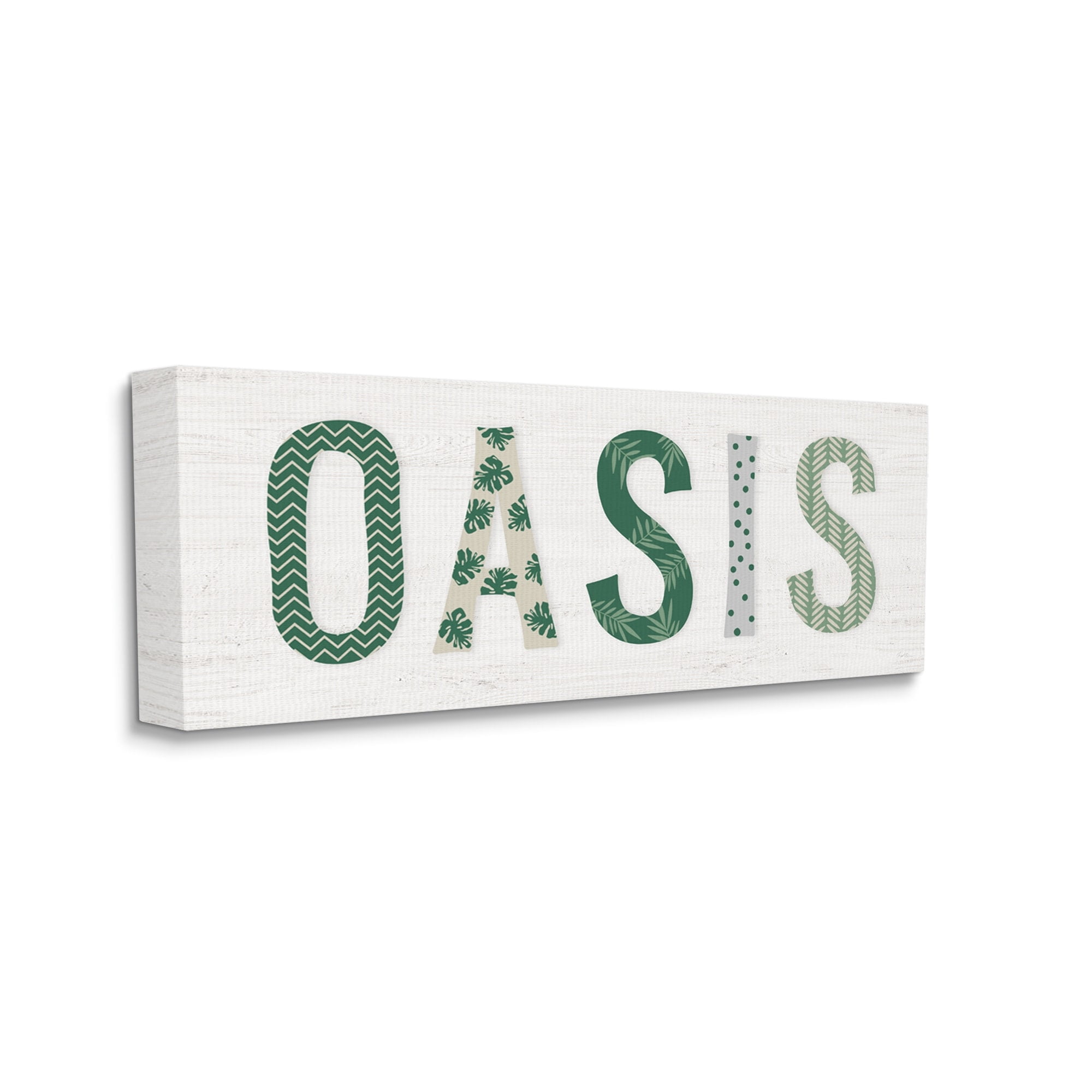 Stupell Industries Oasis Tropical Foliage Patterned Letter Relaxation Sign,24 x 10, Design by Natalie Carpentieri