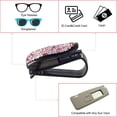 thumbnail image 3 of Soporte para gafas de sol para parasol de coche, paquete de 2 soportes para gafas, soporte para gafas para coche con diamantes de imitación brillantes, clip para tarjeta de cristal (morado) Xemadio LRWJ666-3, 3 of 7