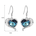 thumbnail image 2 of Yoursfs Blue Birthstone Dangle Earrings for Women Silver Ears Hook Piercing Dangling Love Heart Earrings Jewelry Gift Clearance, 2 of 6