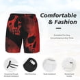 thumbnail image 6 of Picia Red And Black Abstract Skull pattern Mens Swim Trunks with Compression Liner Stretch Beach Shorts Quick Dry with Zipper Pockets No-Chafing Board Shorts-Small, 6 of 9