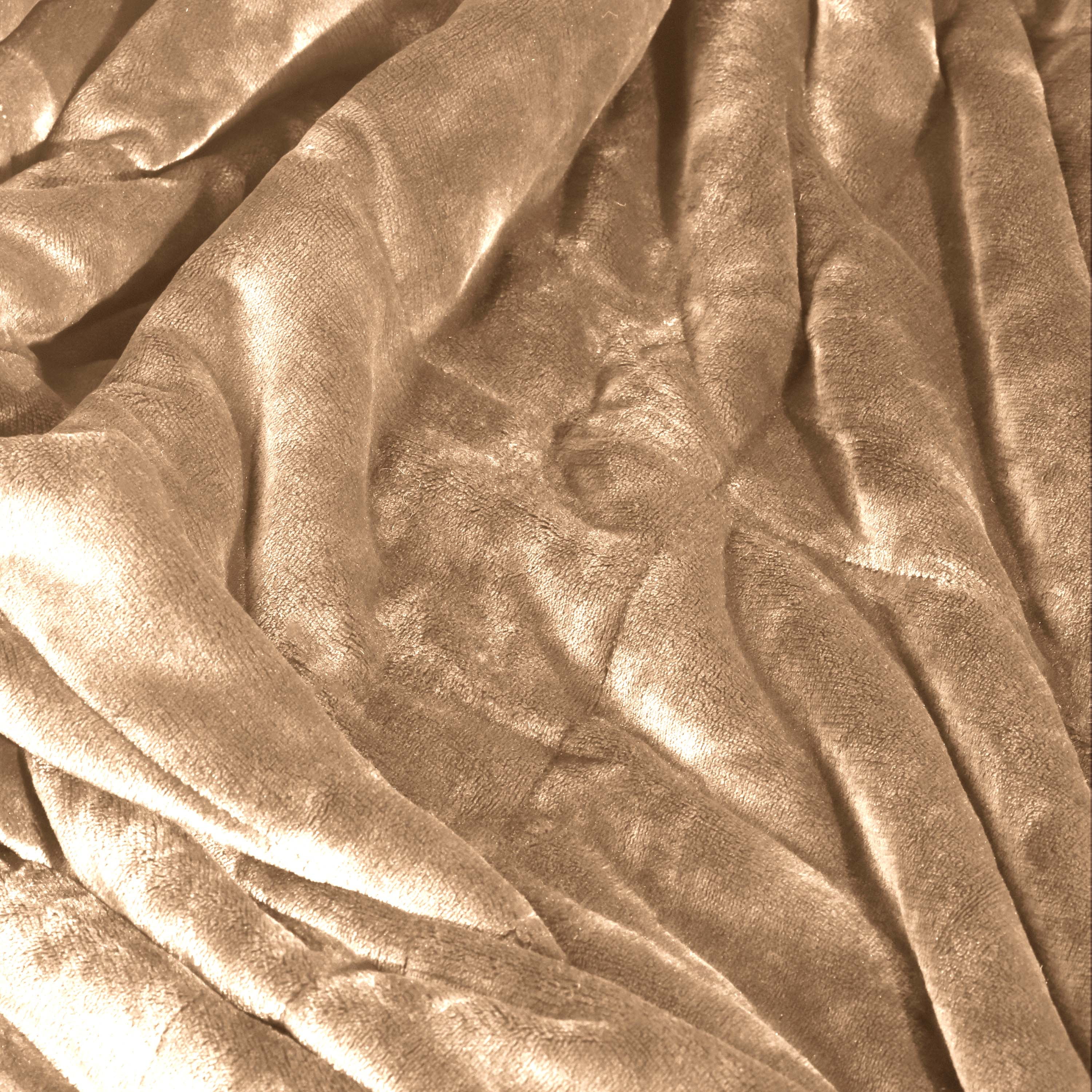 Vellux Plush Quilted Blanket, Queen, Beige