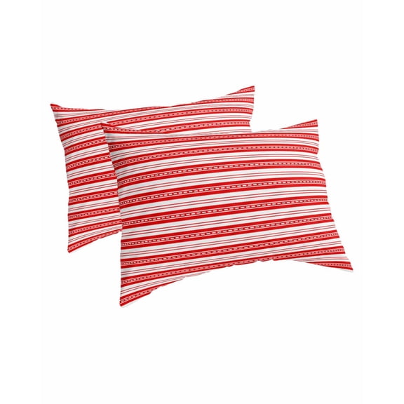 Boho Red Stripe Pillow Covers King Size 2 Pack, Abstract Geometric White Minimalist Soft Bed Throw Pillowcases Breathable Cooling Long Lumbar Body Pillow Sham Cover for Bed Sofa 20''x36''