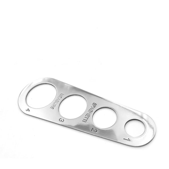 Medidor de pasta de acero inoxidable, regla para espaguetis con 4 agujeros para control de porciones, utensilio de cocina para espaguetis y fideos ramen, 18,5 cm (7,28 pulgadas), medidor de pasta de