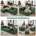 thumbnail image 2 of BEHOST 102.5" Modular Sectional Sofa for Living Room, L Shaped Cloud Couch with Ottomans and 4 Pillows, Forest Green, 2 of 9