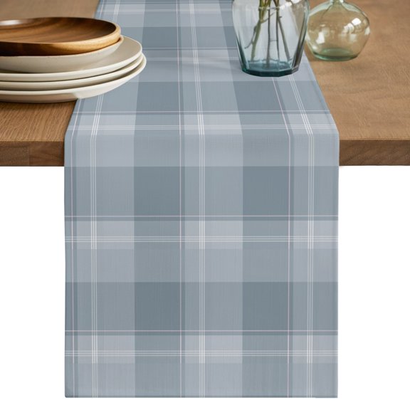 Table Runners 72 Inches Long Dress Scarves, Blue Sky Buffalo Plaid Farmhouse Kitchen/Dining Table Decor Table Runner, Coffee Tablerunners, Farmhouse Geometric Modern 13x72 Inch