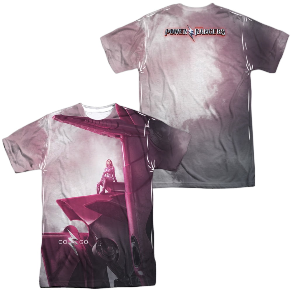 Power Rangers Pink Zord Poster Sublimation Licensed Adult T-Shirt