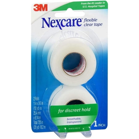 Nexcare 3M Flexible Clear Tape - 2 Rolls Of 1 X 360 Inches, 1 Ea..