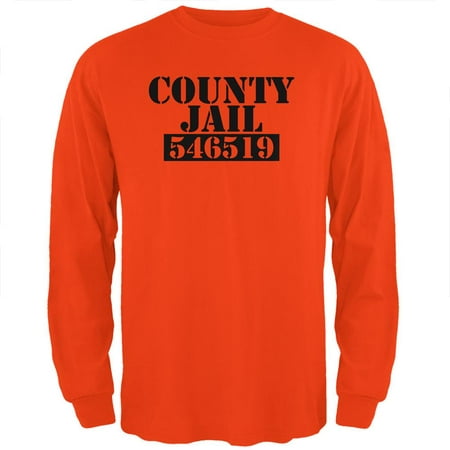Halloween County Jail Inmate Costume Mens Long Sleeve T Shirt