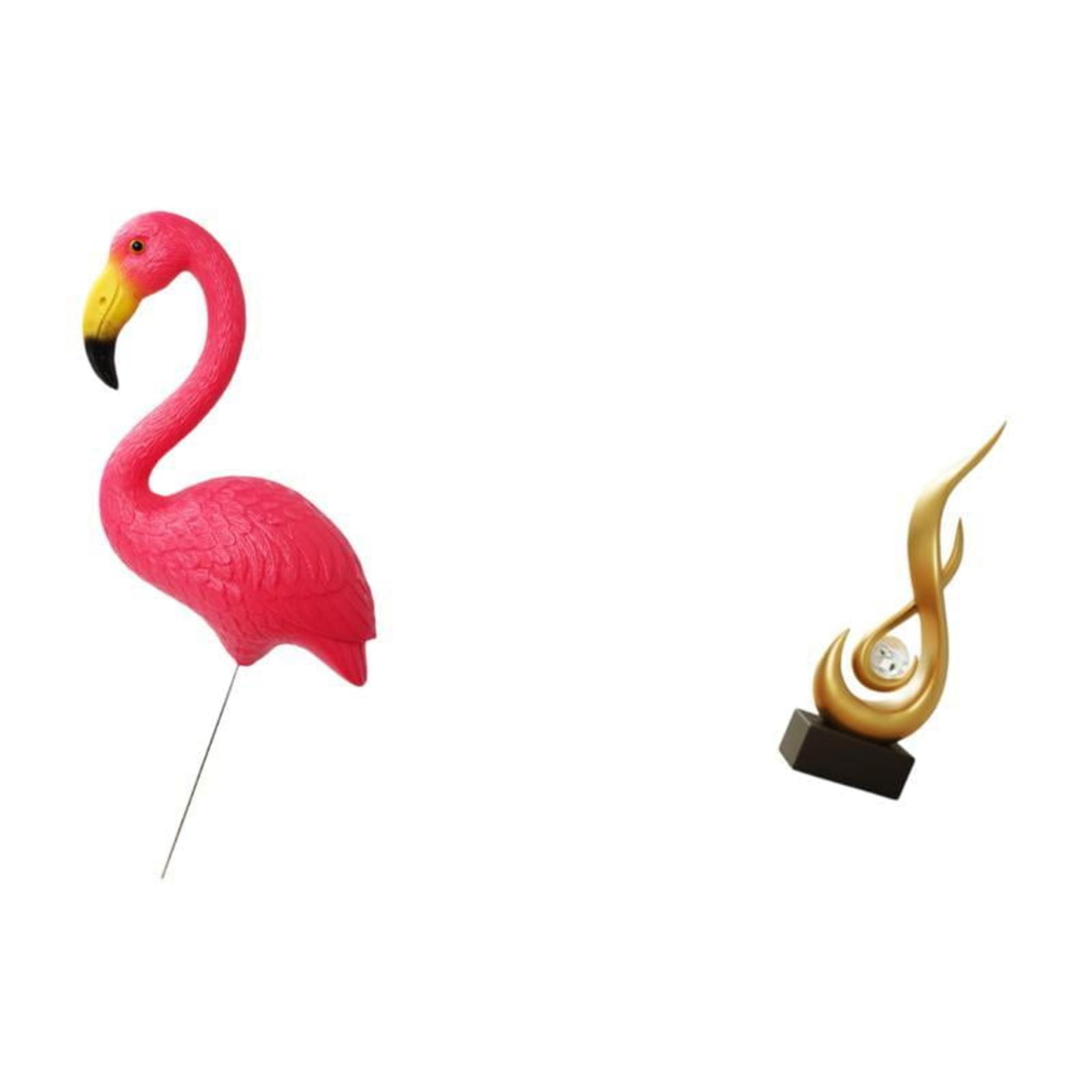 simhoa Flamingo Fire Garden Sculpture Ornament Abstract Figurine Yard Art Resin Keepsake Modern Fairy Spring Holiday Indoor Cabinet