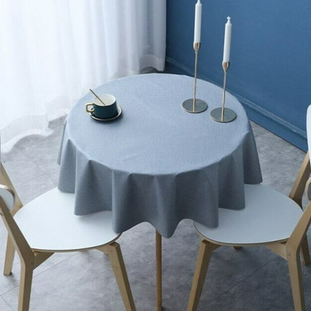 

1Pc Solid Color Round Tablecloth Waterproof Oil-Proof PVC Dining Table Protector