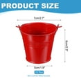 thumbnail image 2 of Small Metal Buckets with Handle Mini Galvanized Bucket Colorful Easter Buckets Red 2.7"x2.3" 12 Pcs, 2 of 6