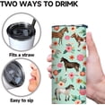 thumbnail image 3 of Cute Horse Tumbler with Lid and Straw, 20 oz Floral Horse Coffee Insulated Stainless Tumbler,Horses Gifts for Women Horse Lovers, Girls, Mom, Friends, Aunt, Sister, 3 of 6