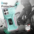 thumbnail image 4 of Allytechgroup for Motorola Moto G 2025 Case, Sliding Camera Lens Cover Military Grade Protection Stand Bracket Bumper Rugged TPU PC Phone Case for Motorola Moto G (2025), Green, 4 of 8