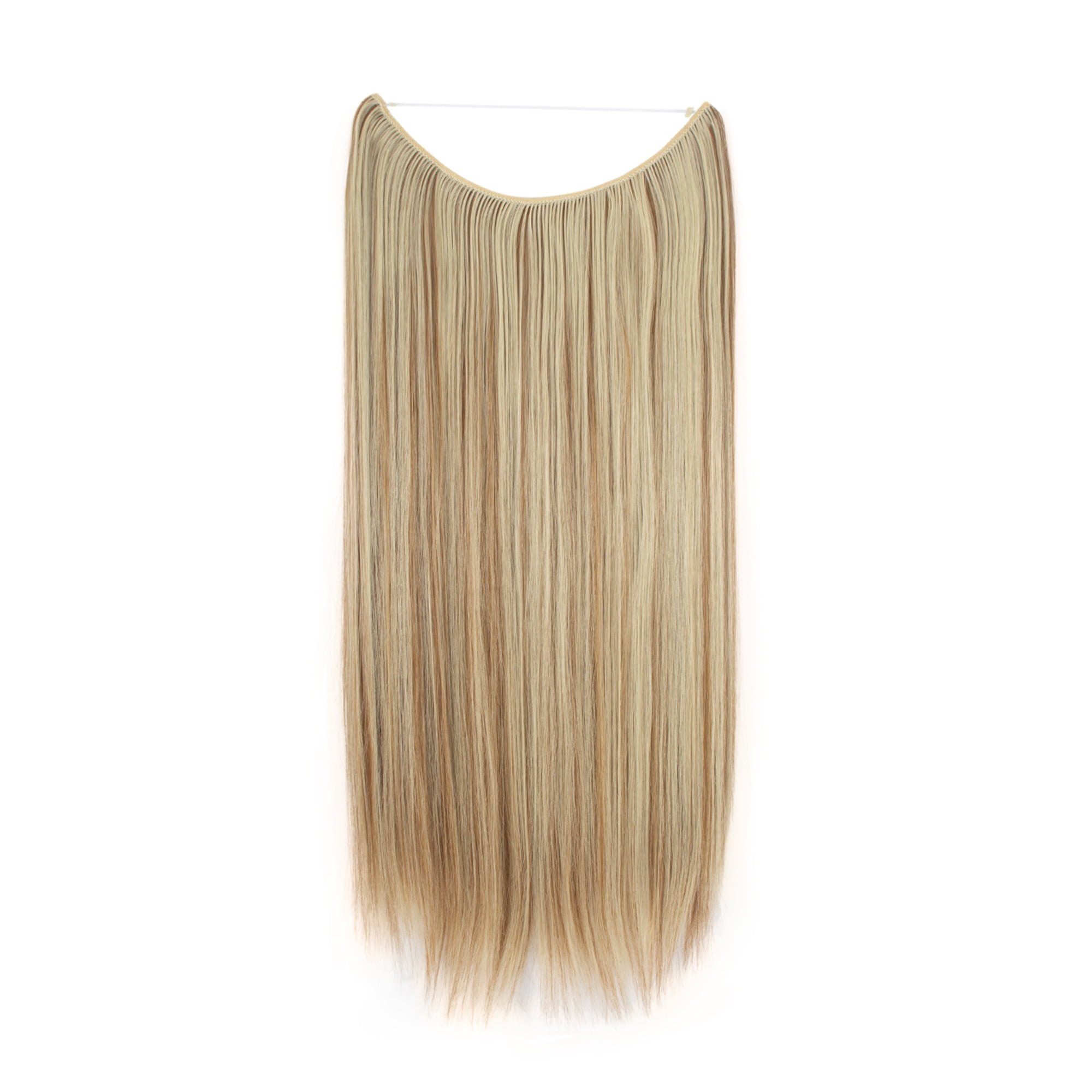 SAYFUT Natural Straight Wire Headband Hidden Hair Extension NO Clip Ins Transparent Wire Hair