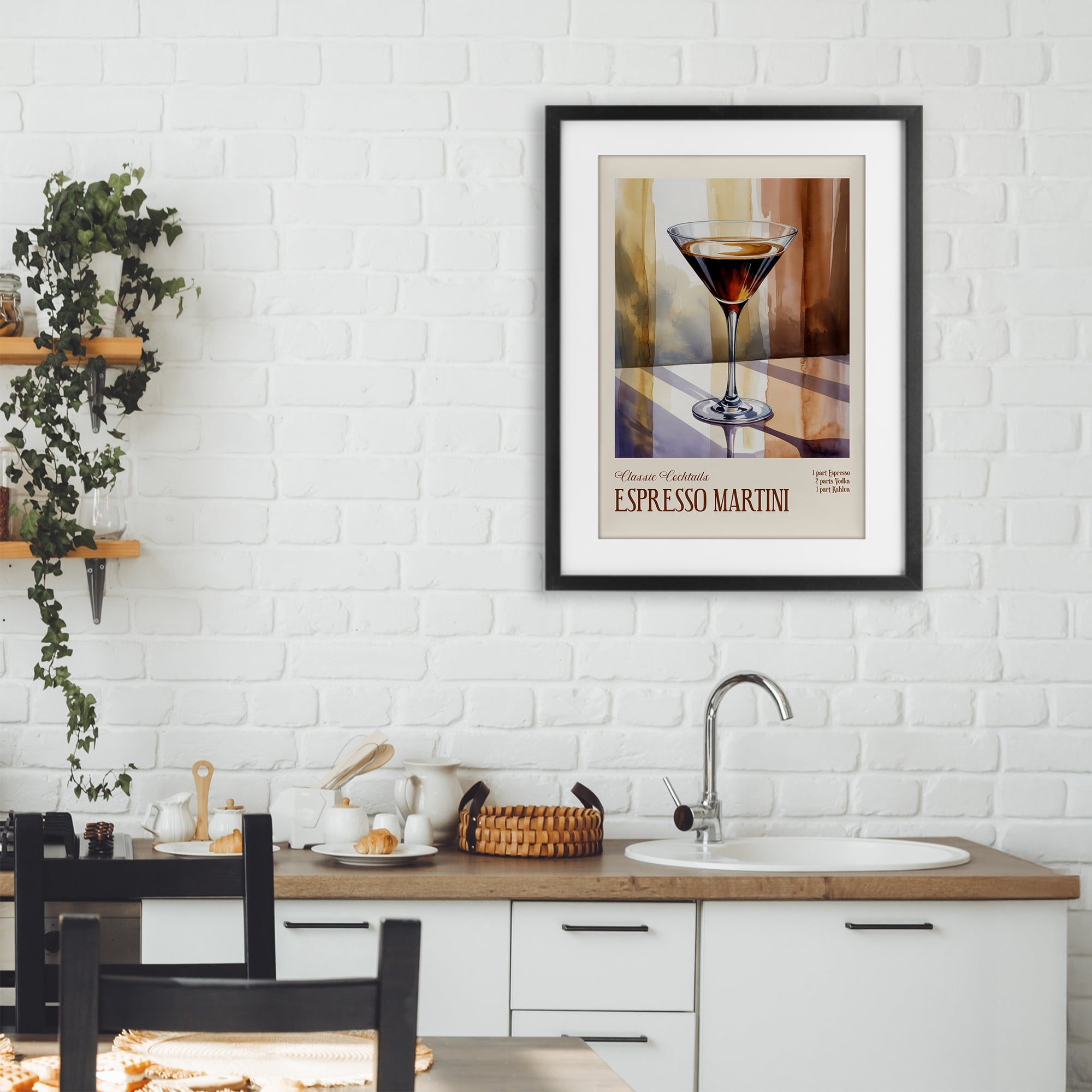Stupell Industries Espresso Martini Sun Reflection Black Framed Print Under Glass, design by Andreas Magnusson