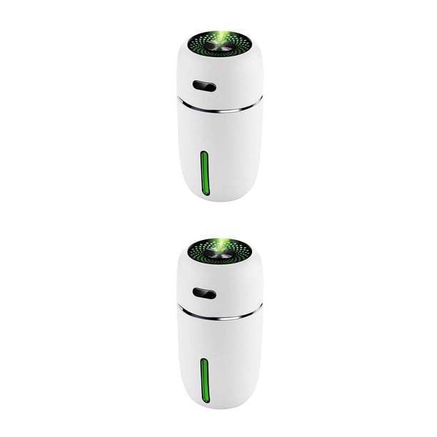 Riwesomey Mini humidificador de aire USB, lámpara de noche, difusor de coche, rociador de niebla, modos, purificador evaporativo de Blanco 2piezas