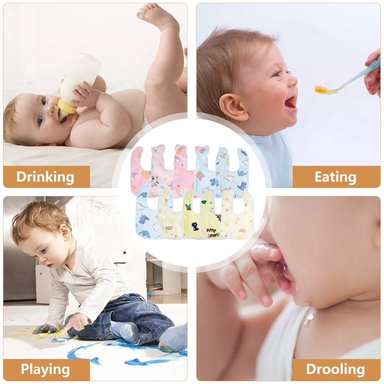 Lzvxtym 10 Pack Baby Waterproof Snap Bibs, Multicolor photo 6
