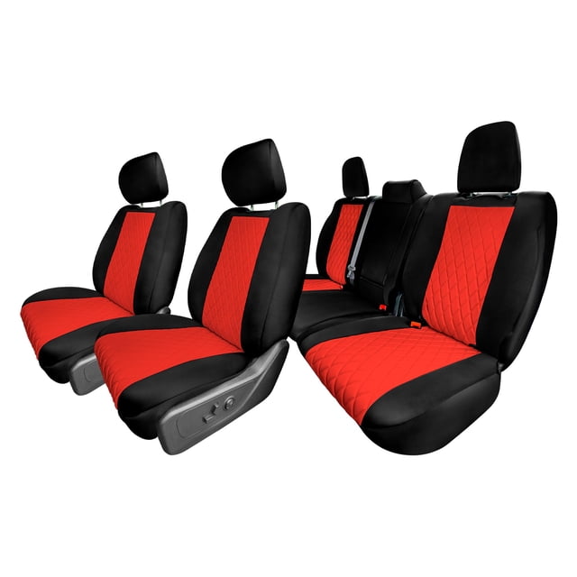 For 2022 – 2024 Dodge RAM 1500 FH Group Neoprene Waterproof Custom Fit Car Seat Covers - Full Set Red