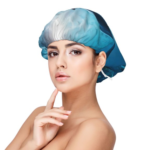 Yiaed Ocean Dolphin Fish School Print Satin Bonnet Silk Bonnet Hair Bonnet for Sleeping Hair Bonnets