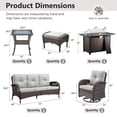 thumbnail image 4 of POCASSY 7 Piece Outdoor Patio Furniture Set, Patio Furniture Set with Fire Pit Table Rattan Wicker Patio Furniture Set, Brown Wicker & Beige Cushion, 4 of 28