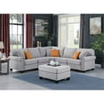 thumbnail image 2 of Devion Furniture Polyester Fabric U-Shaped Sectional Sofa in Light Gray, 2 of 9