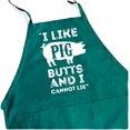 thumbnail image 1 of ApronMen Adjustable BBQ Apron - I Like Pig Butts and I Cannot Lie - High Quality 100% Cotton Men's Apron with 4 Front Pockets - Teal Color, 1 of 3