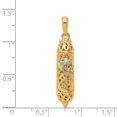 thumbnail image 3 of 14k Gold Two-tone Mezuzah with Shin Charm Pendant, 3 of 7