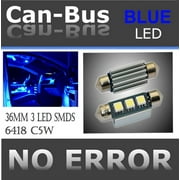 ICBEAMER FESTOON 36 mm 3 LED BLUE COLOR License Plate or Interior Doom Light