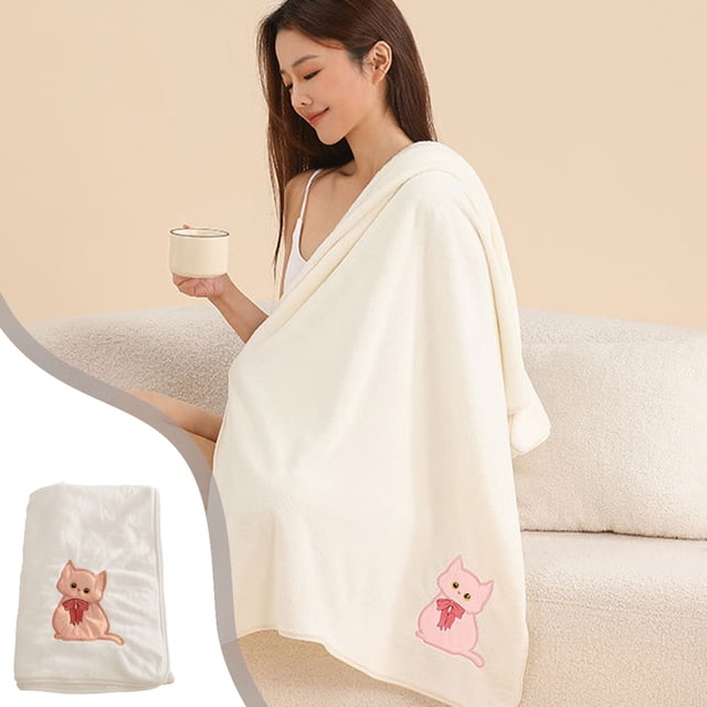 Cute Cats Pattern Bath Towel For Adults Soft And Highly Absorbent A Must-have Portable Towel For Bathing And Traveling At Home
