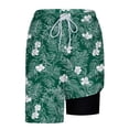 thumbnail image 6 of Aobny Board Mens Shorts Hawaiian with Liner Bottoms Casual Big & Tall Slim Shorts,Green,XL, 6 of 6