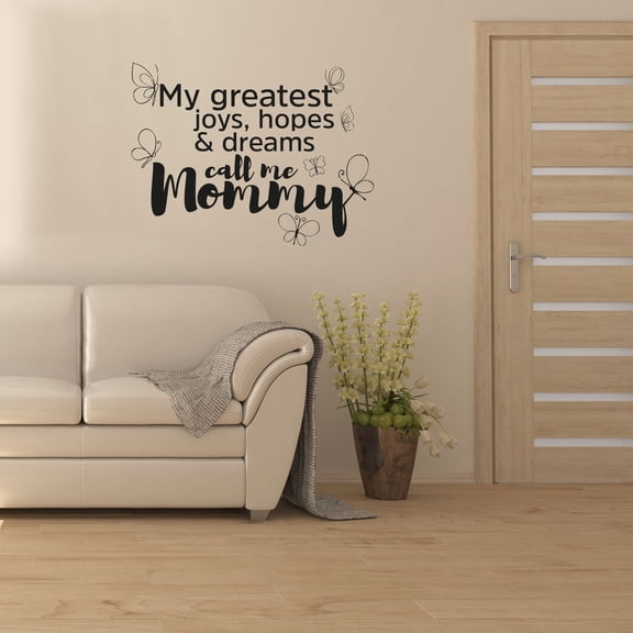 Call Me Mommy Baby Mother Family Babies Quote Positive Life Motivation Quotes Saying Wall Art Sticker Designs Vinyl Stickers For Home House Walls Rooms Window Bedroom Decoration Size (20x30 inch)