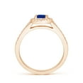 thumbnail image 2 of ANGARA Natural Oval Blue Sapphire Halo Ring with Diamond Accents in 14K Rose Gold for Women (Size-6x4mm) | September Birthstone, Anniversary, Jewelry Gift for Women | Natural Blue Sapphire Ring, 2 of 9
