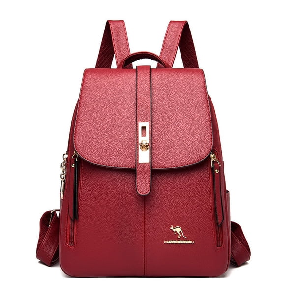 Mochila de cuero suave pu estilo mujer moda casual verano pequeña mochila estudiante simple mochila escolar