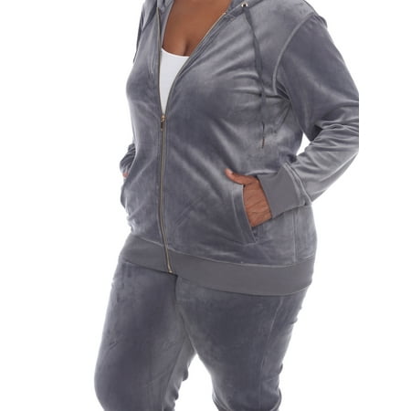 White Mark - White Mark Women's Plus Size 2 Piece Velour Tracksuit Set - Walmart.com - Walmart.com