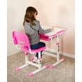 thumbnail image 4 of VIVO Height Adjustable Childrens Desk & Chair Kids Interactive Work Station Pink, 4 of 9