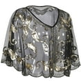 thumbnail image 2 of PrettyGuide Women's 1920s Sequin Shawls Sparkly Flapper Evening Wrap Cape, One size, 2 of 3