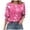 Pink, variant on 3/4 Length Blouses for Women Dressy Casual Sleeve Womens Tops with Smocked Cuffs (Pink, XL)