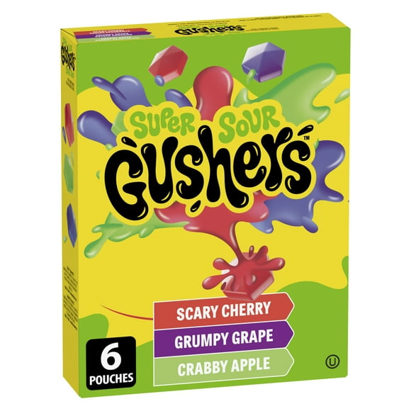 Fruit Gushers by Betty Crocker Super Sour, 6 pouches,138 g
