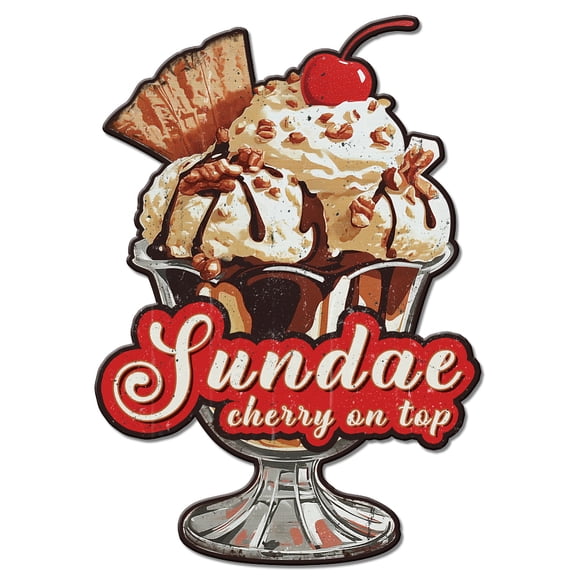 Chocolate Sundae Metal Signs 3D Food Tin Signs Kitchen Wall Plaques Iron Poster Art