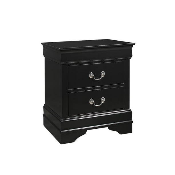 Louis Philippe Traditional Black Nightstand